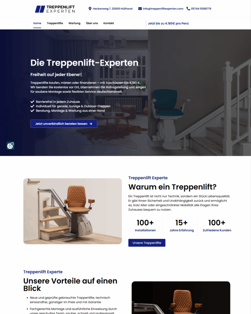 Referenz einer Kundenwebseite