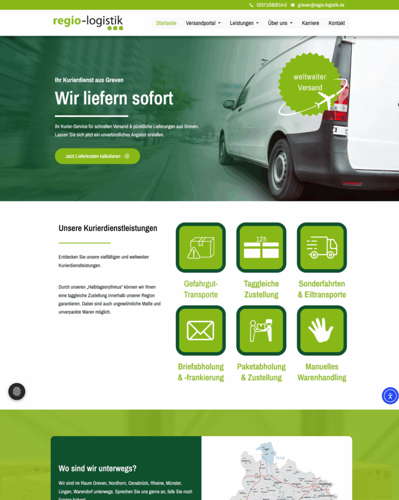 Referenz einer Unternehmenswebseite